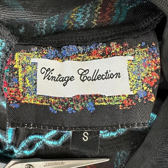 Vintage Collection Mesh Top Small Black Butterfly Embroidered Whimsigoth - Picture 3 of 9